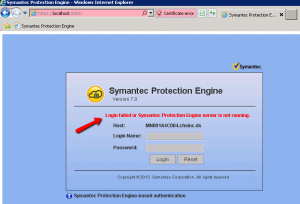 Symantec Protection Engine Login Password Failing on SP Dev