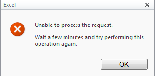 SharePoint Excel Services - Unable to Process Request Error