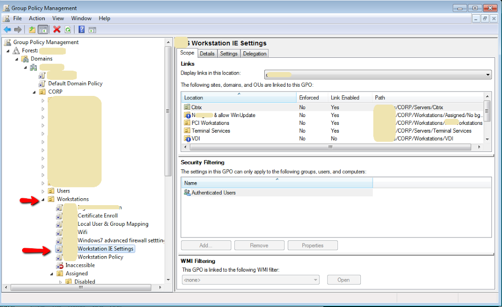 Active Directory - Group Policy Management Console