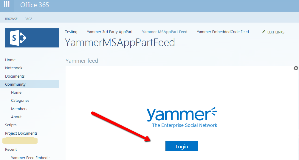 Yammer Feed Integration keeps displaying Yammer login on SharePoint online page even after login