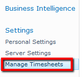 Project Web Access Manage Timesheets Link